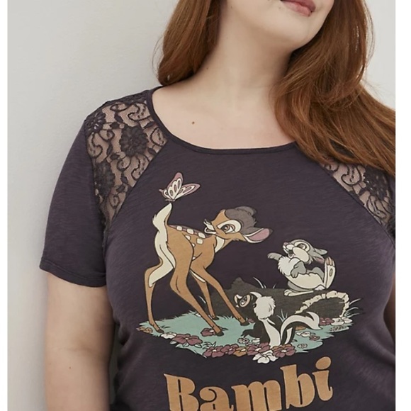 TORRID NWT DISNEY BAMBI HI-LOW SWING LACE TOP - Picture 5 of 7